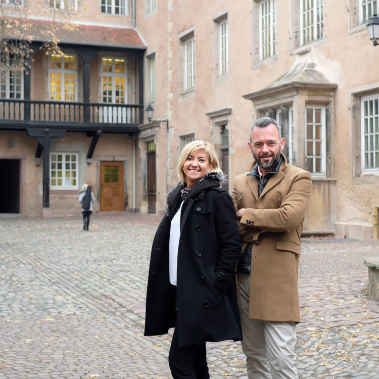 Caroline Cordier Loic Lefebre, gérants de L'Atelier du peintre à Colmar