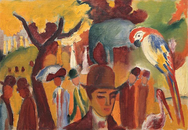 August Macke / Kleiner Zoologischer Garten in Braun und Gelb / 1912