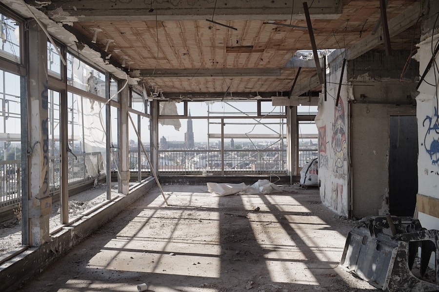 le chantier de la Maison du bâtiment, place de Haguenau à Strasbourg - Photo Henri Vogt