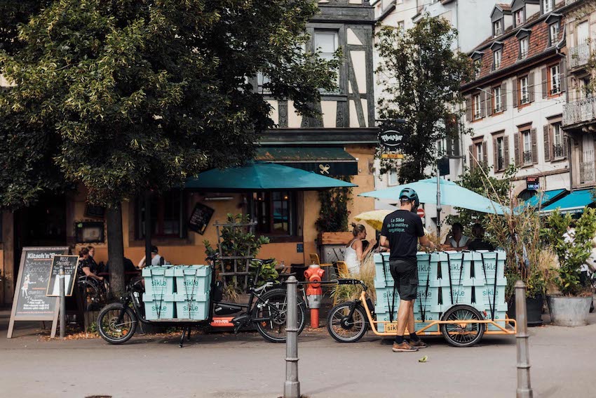 vélo-cargo sikle ramassage de déchets